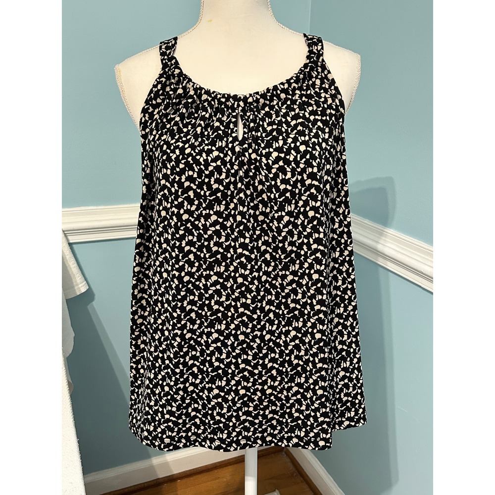 Philosophy Republic Clothing Womens XXL Tank Top Black White Pebble Print Blouse